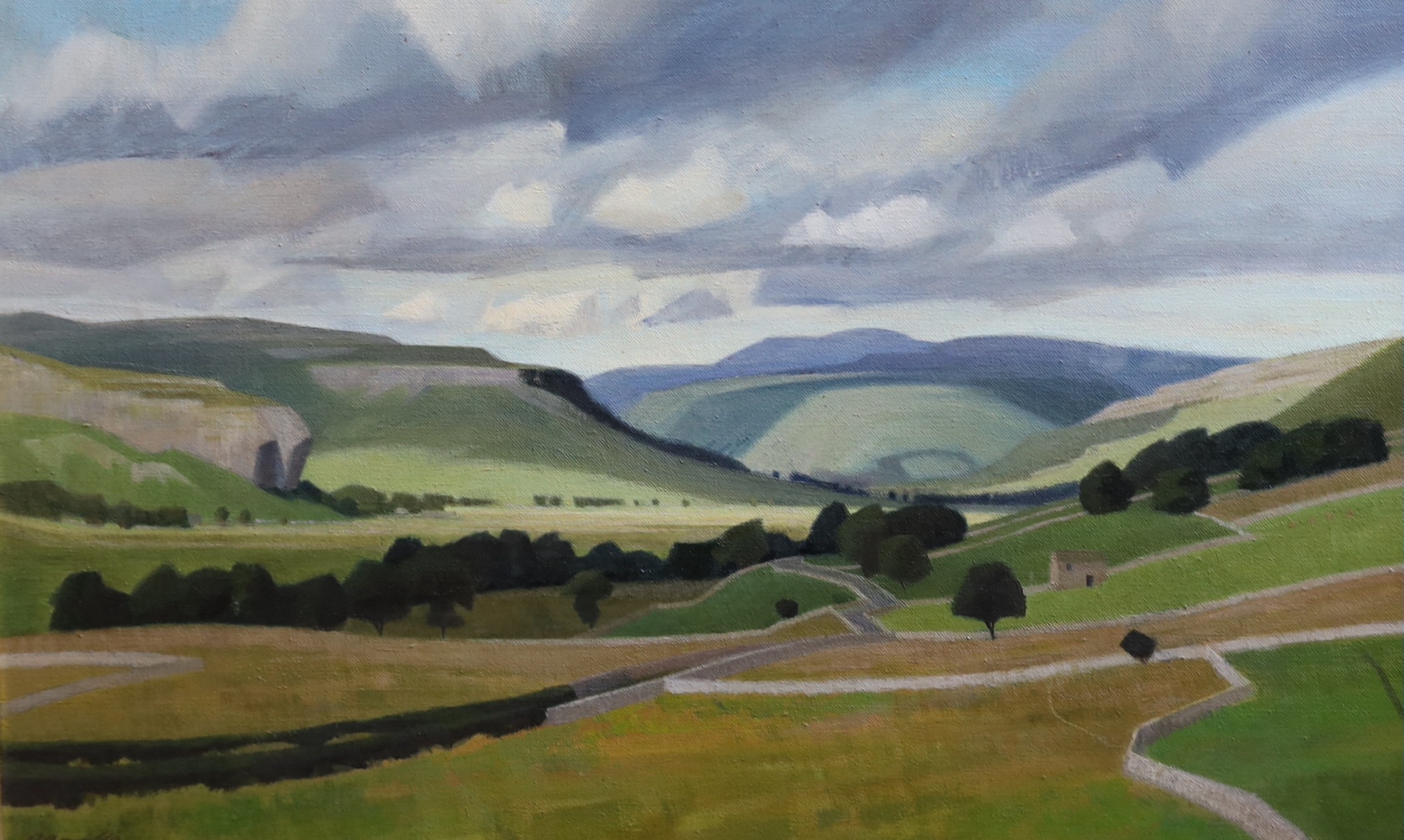 Anne Isabella Brooke (1916-2002), 'Near Barden, Wharfdale' &'Wharfdale from Grass Woods', Oil on canvas (2), 40 x 50 cm & 35 x 55cm.